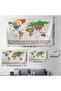 Wall Cover Flag Detailed Turkish Current World Map Canvas Wall Tapestry-4052 - 4