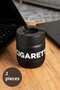 C-00513 2-Piece Odorless Glass Tank Fireproof Plastic Lid Home Car Ashtray Ash Tray Black