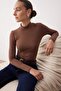 Brown Turtleneck Snap Knitted Body TWOAW21BD0008 - 2
