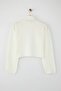 Wardrobe Essentials Ekru Geniş Kalıp Yumuşak Dokulu Crop/Kısa Triko Kazak TWOAW26KZ00113 - 6