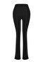 Siyah Flare/İspanyol Paça Yoga Örme Spor Tayt THMAW26TY00011 - 7