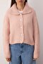 Pembe Oversize/Geniş Kalıp Crop Triko Hırka TWOAW26HI00179 - 3