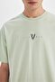 100% Cotton Vikings Boxy Fit Crew Neck Back Printed Short Sleeve T-Shirt C5869Ax24Hs - 6