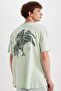 100% Cotton Vikings Boxy Fit Crew Neck Back Printed Short Sleeve T-Shirt C5869Ax24Hs
