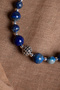 Certified Lapis Lazuli-Hematite Natural Stone Zircon Apparatus Bracelet 6-8 mm - 6