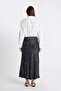 A-Line High Waist Polka Dot Patterned Long/Maxi Length 100% Satin Skirt D3905Axns - 4