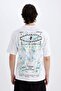 Comfort Regular Fit Comfortable Fit Crew Neck Back Printed Short Sleeve T-Shirt C5675Ax24Hs - 7