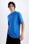 Comfort Fit Crew Neck Back Printed Short Sleeve T-Shirt C5752Ax24Hsbe439 - 3
