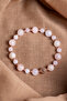Certified Pink Quartz-Hematite Natural Stone Bracelet with Zircon Apparatus 6-8 mm - 6