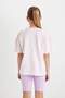 Girl's Relax Fit Crew Neck Printed Short Sleeve T-Shirt D0873A824Hs - 6