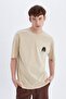Comfort Regular Fit Comfortable Fit Crew Neck Back Printed Short Sleeve T-Shirt C5754Ax24Hs - 6