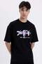 Comfort Regular Fit Comfortable Fit Crew Neck Back Printed Short Sleeve T-Shirt C5676Ax24Hs