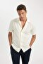 Modern Fit Polo Neck Combed Cotton Short Sleeve Shirt C4125Ax24Sm - 3
