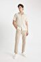 Regular Fit Regular Cut Summer Twill Chino Canvas Trousers with Pockets Straight Leg D1779Ax24Sp - 3