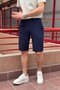 Male, Elastic Waist, Regular Fit, Muslin Weaving, 100% Cotton, Summer Shorts-Bermuda 303 - 4