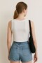 Lupinn Fashion Women's Columbia Lettering White Crop Tank Top – Sleeveless Top for Sports & Casual Style - 5