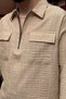 Male, Half Metal Zipper, Shirt Collar, Linen Blend, Woven, Oversize Shirt G12 - 4