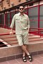 Men, Elastic Waist, Regular Fit, Seersucker Woven Fabric, Linen Blend, Shorts-Bermudas 297 - 6