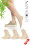 Premium Seamless Beige Color Women's Non-Slip Non-Tightening Bamboo Socks (Non-Marking Socks) - 36-