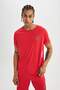 DeFactoFit Standard Fit Crew Neck Printed Heavy Fabric Short Sleeve Sportswear T-shirt D1007AX24SM - 3