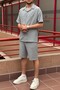 Men'S, Seersucker, Summer, Loose Fit, Linen Blend, Shirt-Shorts Set 297-g13 - 3