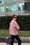 Women's Powder Double Breasted Collar, Double Button, Comfortable Fit, Ribbed Stamp Fabric Jacket - 5