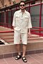 Men, Elastic Waist, Regular Fit, Seersucker Woven Fabric, Linen Blend, Shorts-Bermudas 297 - 6