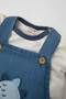 Baby Boy 2 Piece Set Dinosaur Printed Poplin Short Sleeve T-Shirt Salopet C2805A524Sm - 3