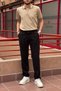 Men &Apos; S, Elastic on the Waist, Regular Fit, Linen Weaving, Cotton Old Money Culture Trousers 300 - 3