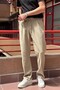 Male, Elastic Waist, Wide Cut, Linen Webbing, Cotton, Pleated Pants 302 - 6