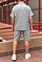 Men'S, Seersucker, Summer, Loose Fit, Linen Blend, Shirt-Shorts Set 297-g13 - 5
