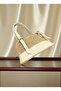 Women's Knitted Textured Special Design Cream Baguette Bag - 2