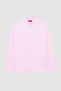 Pink Slim Fit Cotton Shirt - Dobby Collar and Button Detail - 5