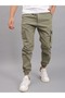 Khaki Color Men's Cargo Pocket Linen Trousers