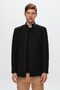 Ds Damat Regular Fit Black Stand Collar Stamp Coat