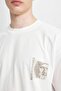 Oversize Wide Fit Crew Neck Back Printed Short Sleeve T-Shirt C7166Ax24Sm - 6