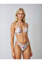 Women's White Cherry Themed Halter Neck Tie-Up Triangle Bikini Set Hzl25S-Lc5005 - 2