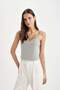 Basic Plain Undershirt with Fitted U-Neck Straps C5708Ax24Sp - 3