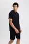 Fit Standard Fit Hooded Pocket Short Sleeve T-Shirt C1425Ax24Sm - 3