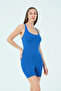 Swimmer Swimsuit Women's Solid Color with Cuffed Shorts Beach Pool Wide Strap - 3