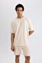Fit Oversize Fit Crew Neck Printed Short Sleeve T-Shirt A1624ax24sm - 4