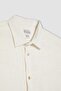 100% Cotton Regular Fit Polo Collar Long Sleeve Cotton Linen Look White Shirt B4129Ax24Sp - 8