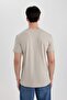 Slim Fit Slim Fit Crew Neck Printed Short Sleeve T-Shirt B8476Ax24Sm - 4