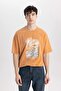 Comfort Fit Crew Neck Printed Washed Faded Effect Short Sleeve T-Shirt B8493Ax24Sm - 4