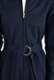 Shirt Collar Gabardine Long Sleeve Hijab Jumpsuit with Belt C1672Ax24Sp - 8