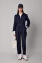 Shirt Collar Gabardine Long Sleeve Hijab Jumpsuit with Belt C1672Ax24Sp - 2