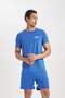 Defactofit Slim Fit Tight Fit Crew Neck Printed Short Sleeve Sports T-Shirt B5019Ax24Sp - 7