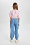 Cargo Fit Stretchy Striped Leg Jeans Trousers for Girls B4952A824Sp - 7