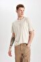 Regular Fit Crew Neck Printed Short Sleeve Heavy Fabric T-Shirt B4218Ax24Sp - 6
