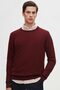 Regular Fit Burgundy Non-Pilling Crew Neck Knit Sweater